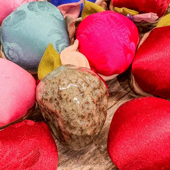 26 Vintage Handcrafted Ceramic and Fabric Faux Walnuts Decor-Bold/Bright Hues - Picture 7 of 10